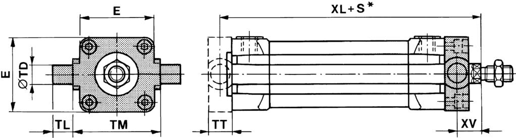 Supporto oscillante ISO MT5, MT6 S*= Corsa Diametro pistone Numero di materiale E max TD TL TM TT XH XL Massa e 9 [kg] 25 3683802000 40 0 50 4 7 05 0,2 32 523086902 50 2 2 50 6 8