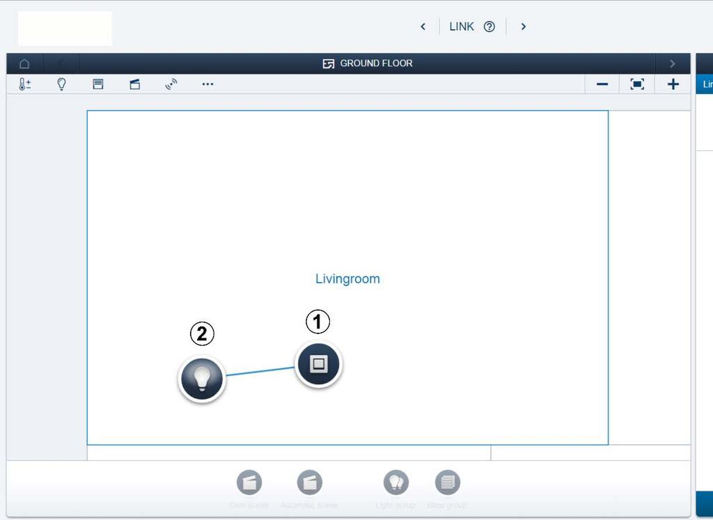 Per il collegamento utilizzare la funzione di collegamento dell'interfaccia utente su base web del System Access Point. Collegamento tra attuatore e sensore Fig.