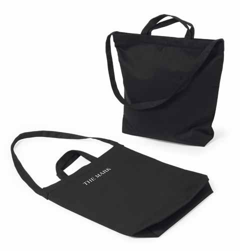 bag Materials: plastic 15,74" x 4,72" x 11,81" h serigraphy printing Details: button closure, fabric handles, inside pocket Materiali: cotone 305 "Deluxe" - gr 205 cm 30 x 8 x 40 h stampa serigrafica