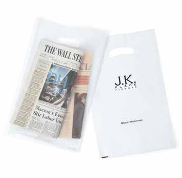 - 7,23" 10,23" x 16,14" for 1/8 fold newspaper with 1 handle serigraphy printing LBEMP10640-LBEMP10642 P LB24602N Busta giornale Newspaper bag Busta giornale Newspaper bag.