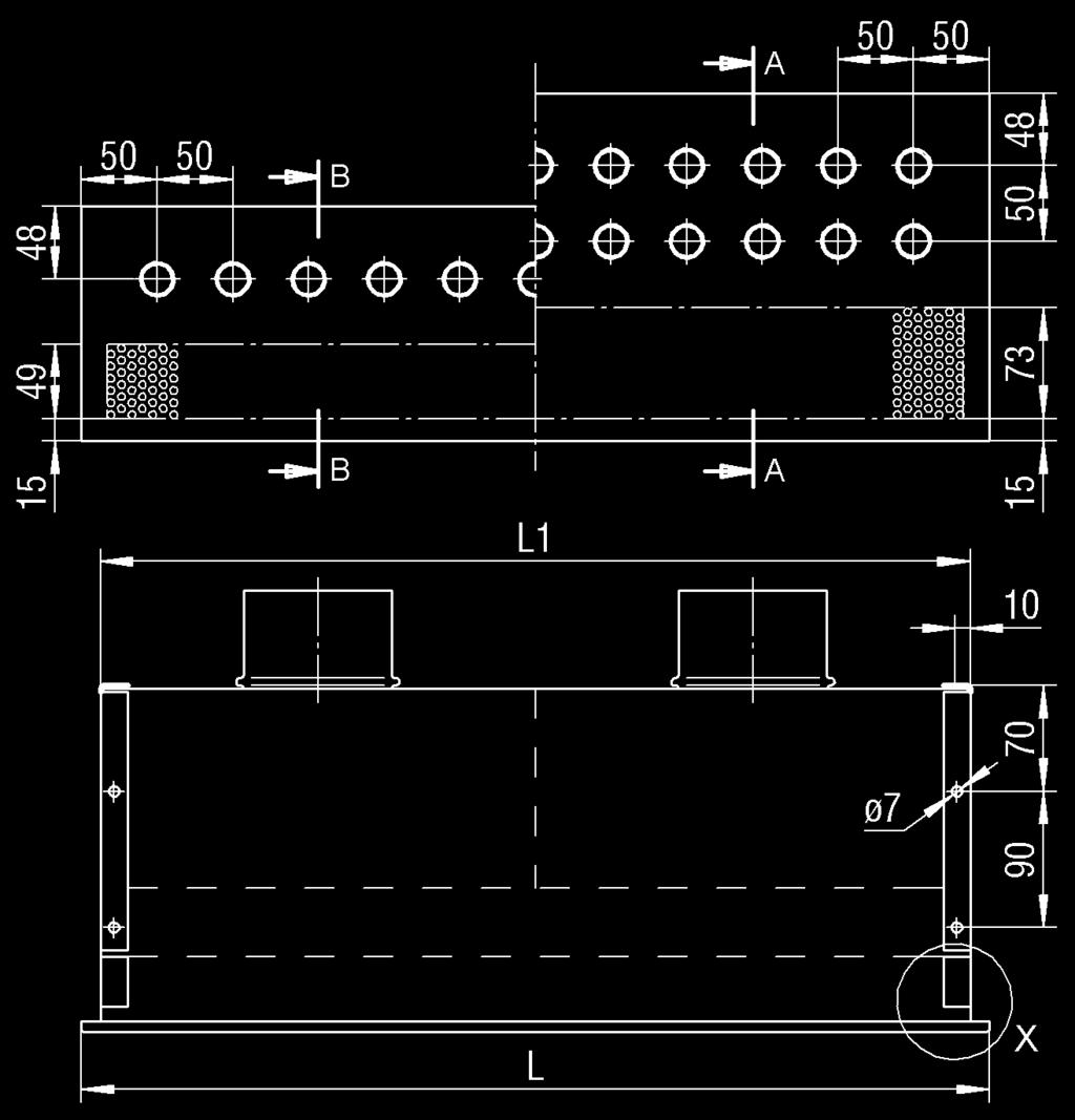 Esecuzioni e dimensioni Dimensioni KWB-D-1/-2 Grandezze disponibili NW Ugelli / file