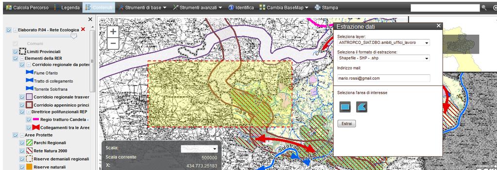 Il Download dei Dati Cartografici Per scaricare i dati cartografici di interesse sarà sufficiente collegarsi al WebGIS del SIAT.