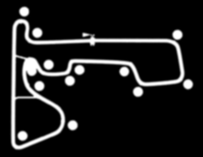 LA MAPPA DEL CIRCUITO Circuito Lungo: Lunghezza ml 2519,28 (tridimensionale) Larghezza ml 12,00 costanti Lunghezza rettilineo partenza/arrivo ml 519,08 Lunghezza rettilineo lato est (tra le curve 11