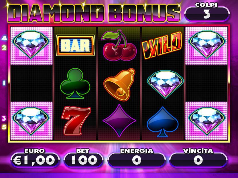 DIAMOND BONUS Se il giocatore riesce a collezionare 4 diamanti ai 4 angoli dello schermo avvierà il DIAMOND