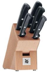 coltello verdura 8 cm, coltello carne 20 cm, utility 14 cm, coltello bistecca 11 cm.