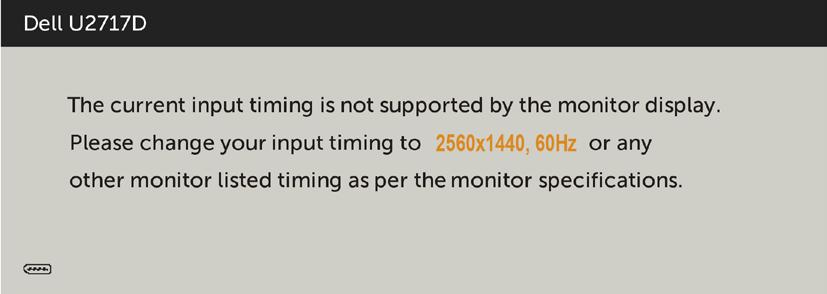 Quando il monitor non supporta una particolare risoluzione, viene visualizzato il seguente messaggio: Ciò significa che il monitor non può