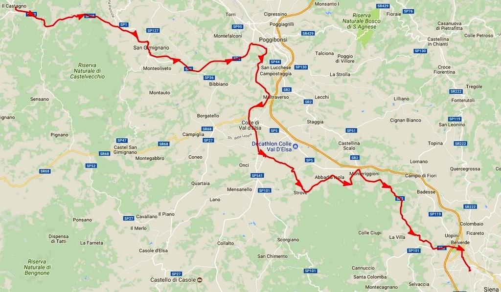 Sabato 26 maggio 1 SAN GIMIGNANO - SIENA 53 km D+ 700m Ritrovo alle ore 5,45 al parcheggio Ipercoop di Cuneo, si caricano i bagagli sul furgone e le bici sul carrello del