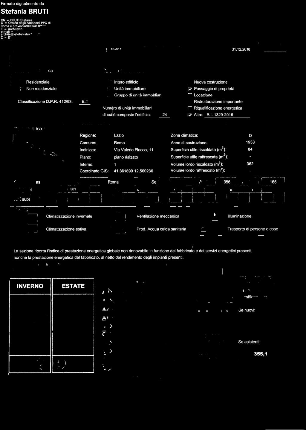 del fabbricato e dei servizi energetici presenti, nonché la prestazione energetica del