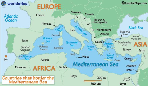 Contestualizzando il Mediterraneo Vi si affacciano 21 paesi che nel