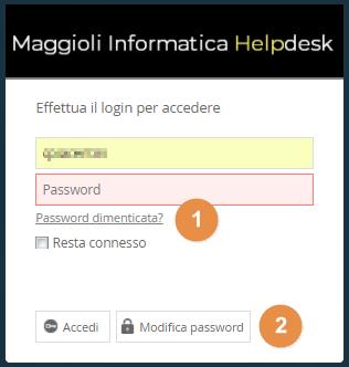 Utenti e accesso a) Come resettare e/o modificare la propria password di accesso Se non ci si ricorda la propria password, è sufficiente cliccare sul pulsante Password dimenticata?