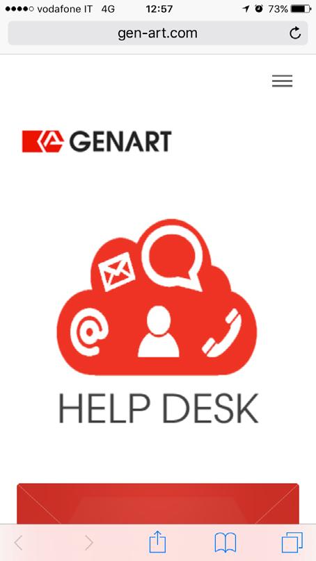 2. Inserisci nella barra di ricerca del tuo browser di navigazione internet l indirizzo web http://www.genart.com/helpdesk e premi INVIO/VAI 4.