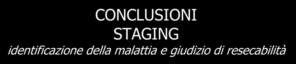 CONCLUSIONI STAGING identificazione della