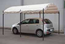 Painted steel frame, grey charcoal, Polyester cover 180 g/m 2 beige colour. For car. 6 feet tube 40x40 mm.