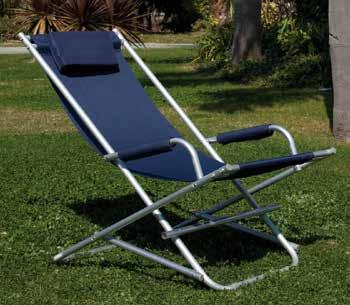 Playa Sdraio in alluminio con braccioli e poggiatesta. Struttura Ø 22 mm Telo poliestere. Aluminium dechchair with armchair and headrest.