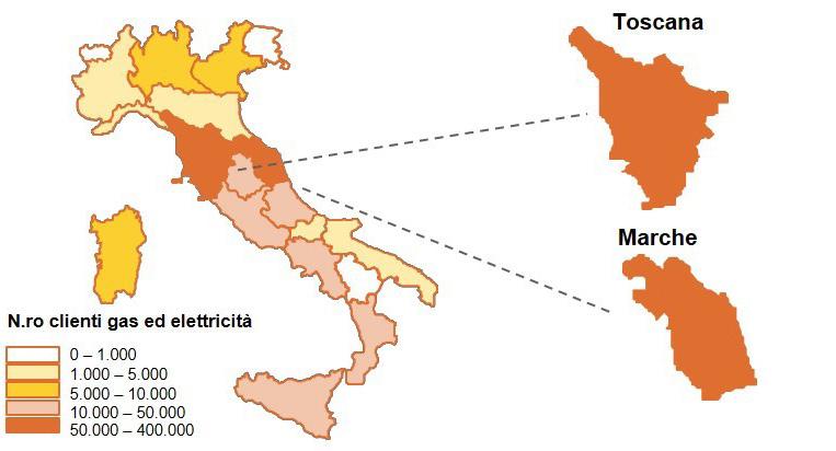 Le aree di attività Le aree di attività in cui Estra opera sono: Vendita di gas naturale ed energia elettrica Il Gruppo è attivo nella vendita di gas naturale e di energia elettrica a livello