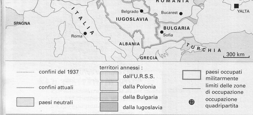 Cartina 2: L Europa dopo la seconda guerra mondiale (Fonte: Delouchee, F., 1992: Storia d Europa, pag. 352. Mondatori. Milano) 7.