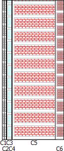 Ampliamento della scuola secondaria di primo grado E. Fermi Valutazione previsionale dei requisiti acustici passivi degli edifici (D.P.C.M. 5/12/97 e L.R. 13/01) 12/2016 2.1.7. PARETE PI02 Descrizione PI02 Composizione C1 : sp.