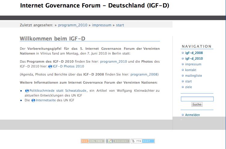Il caso di IGF Germania Internet Governance Creating opportunities for all the Fourth IGF Sharm