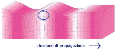 L'oscillazione delle particelle di roccia che attraversano avviene trasversalmente rispetto alla loro direzione di propagazione.