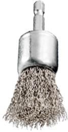 spazzole metalliche coniche art.745 BCO 90 per smerigliatrici - filo in acciaio ondulato ottonato 0,30 - diametro mm.95 sporgenza mm.