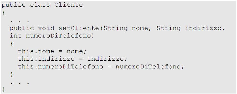 Il reference this La classe non conosce i reference che verranno dichiarati Per riferirsi all