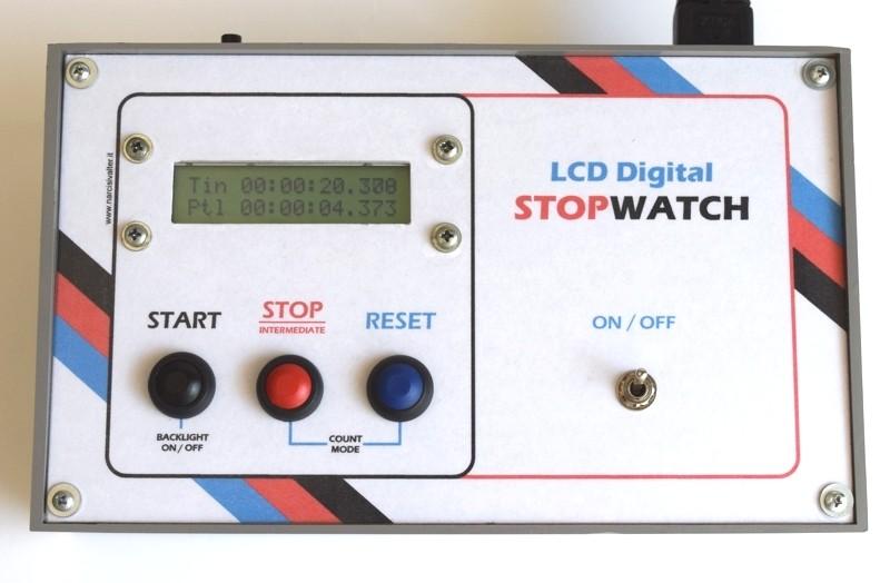 LCD 1/1000 Stopwatch CRONOMETRO MILLESIMALE with PIC16F628A