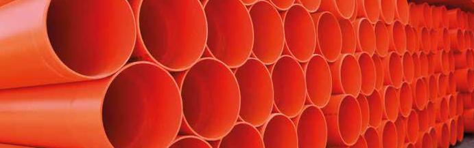 Tubi in PVC-U rigido non plastificato Il tubo in PVC rigido non plastificato trova ampia applicazione nel campo delle condotte di acqua per scarichi civili e industriali, per fognatura, acquedotti ed
