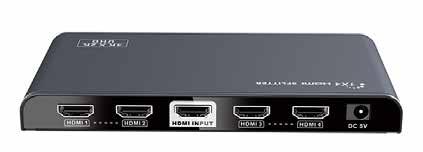 SWITCH E SPLITTER HDMI SPLITTER HDMI 4 Uscite UHD TV x2k@60hz EDID Splitter HDMI UHD TV x2k @ 60Hz, con supporto Full 3D per tutti i