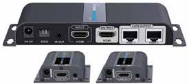 SWITCH E SPLITTER HDMI SPLITTER HDMI Su cavo Ethernet POC con porta HDMI passante e ripetitore di telecomando Distribuisce e amplifica il segnale HDMI su più uscite RJ45.