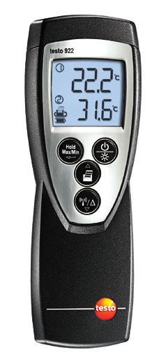 Dati tecnici testo 922 testo 922, strumento a 2 canali per la della temperatura T/C tipo K, connessione a una sonda radio