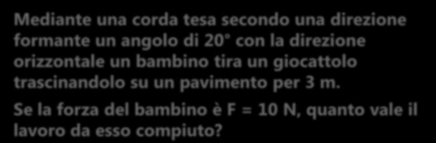 ESEMPIO 1 Mediante una corda tesa secondo una direzione formante