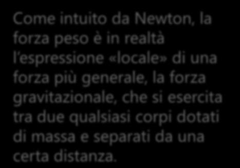 CASO GENERALE: FORZA GRAVITAZIONALE L espressione della forza peso