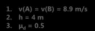 Calcolare: La velocità del punto materiale nel punto A e nel punto B; L altezza massima raggiunta dal punto