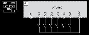 Impostare il commutatore su Source (impostazione di fabbrica) se si utilizzano uscite PLC con transistor PNP.