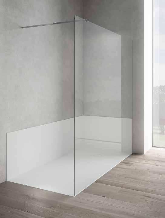 EN FR The shower tray can be combined with shower wall panels of the same material and