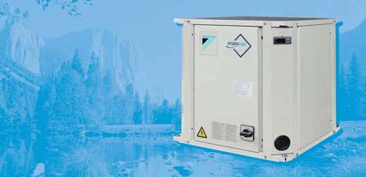 raffreddati ad acqua EWLP~KAW1N Compressore Scroll Daikin. Ottimizzato per il funzionamento con refrigerante R-407C. Regolatore DDC elettronico. Bassa rumorosità durante il funzionamento.