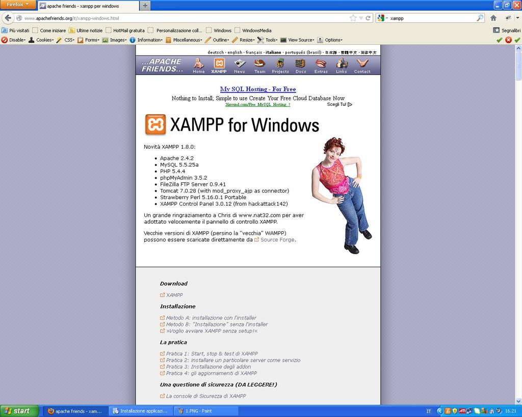 3.2 XAMPP (per Windows e MAC) Il software XAMPP si può scaricare dal seguente indirizzo URL: http://www.