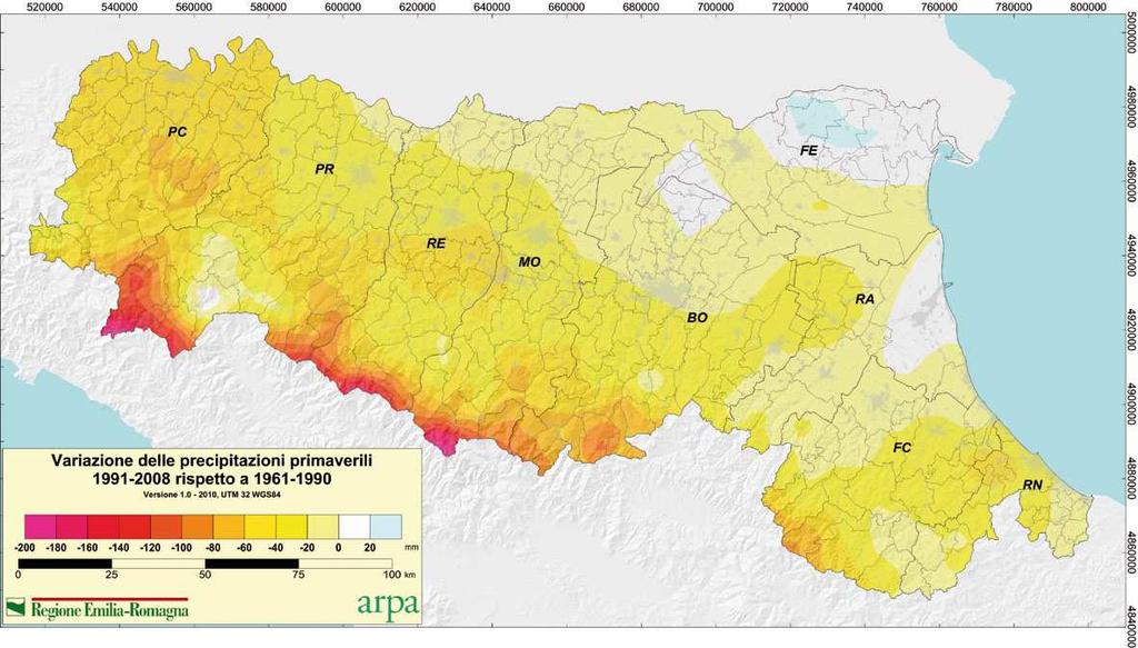 Variazione precipitazione