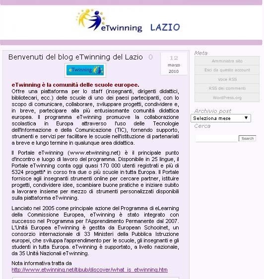 IL BLOG etwinning LAZIO http://blog.