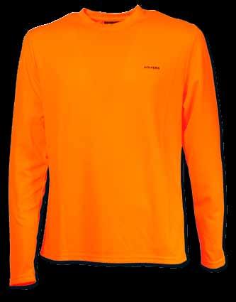 tecnica in tessuto poliestere dalla colorazione arancio fluorescente Taglie disponibili XS - XXXL 94116 TECHNICAL T-SHIRT L/S Orange fluo polyester technical T-shirt Available