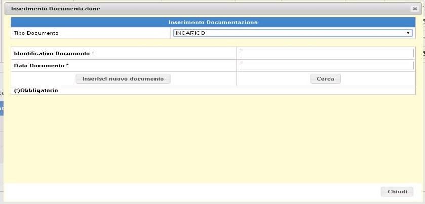 Se la ricerca non produce alcun risultato la procedura visualizza un messaggio di alert; è comunque possibile effettuare l inserimento del documento cliccando sul pulsante Inserisci nuovo Documento,