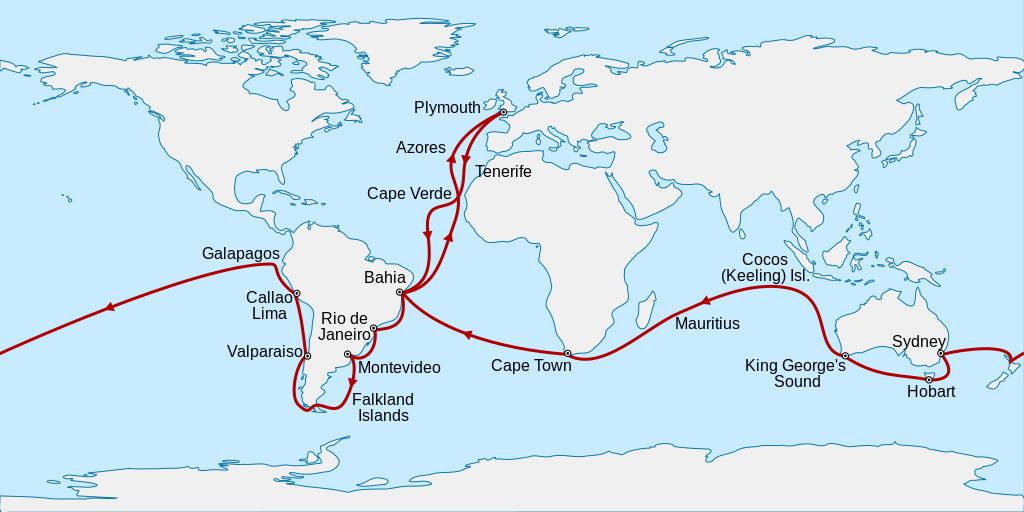 Fu Henslow a proporlo quale naturalista sul brigantino Beagle che doveva compiere la circumnavigazione del globo per motivi scientifici e di rilevazione cartografica. I cinque anni di viaggi (27 dic.