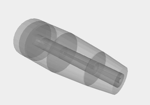 Capitolo 4 Simulazione Monte Carlo della Gamma Knife con il codice Geant4 Figura 4.6: Immagine, tratta dalla visualizzazione in Geant4, del sistema di collimazione.