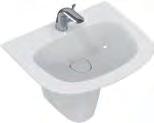 I lavabi sospesi possono essere installati con semicolonna o