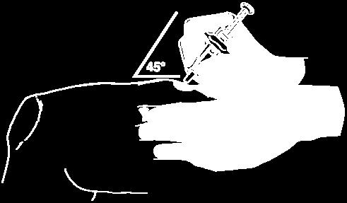 Figura 5 Figura 6 Utilizzi il pollice per spingere lo stantuffo giù, premendo fermamente fino a che lo stantuffo non vada più oltre, e tutto il medicinale sia stato iniettato (Figura 6).