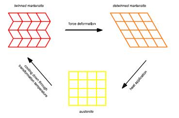 TRASFORMAZIONE DI FASE AUSTENITICA - MARTENSITICA A s temperatura di inizio trasformazione M A A f temperatura di fine trasformazione (il materiale ha assunto