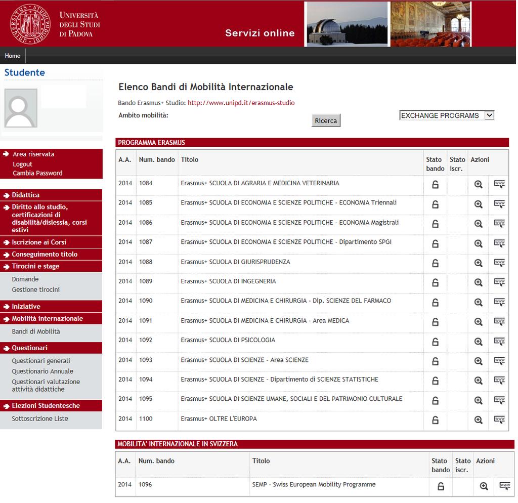 Compilazione Domanda Erasmus+ in UNIWEB prima chiamata: dal 9 febbraio alle