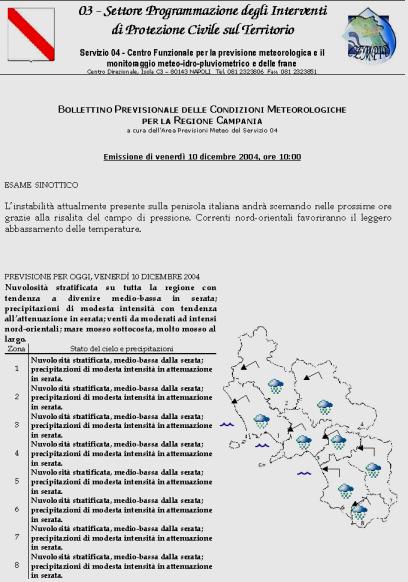 - Università di Napoli Federico II Previsione meteorologica (D.G.R. n.