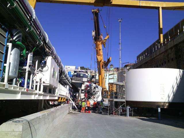 PASSANTE AV Cantiere Operativo Campo di Marte e Terminal Bricchette E in corso il montaggio della TBM a Campo di Marte (Foto 1 e 2); E in corso di realizzazione la Carpenteria ed il getto di