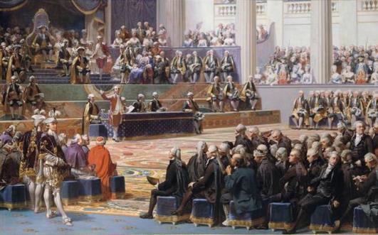 L apertura degli Stati generali Stati generali (antica assemblea degli ordini) clero e nobiltà Terzo stato difendono il voto per ordine chiede il voto per testa